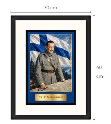 Uusi Mannerheim art print kehystetty 30 cm x 40 cm