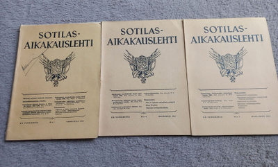 Sotilasaikakauslehti nrot1-3 1941 signeerattu