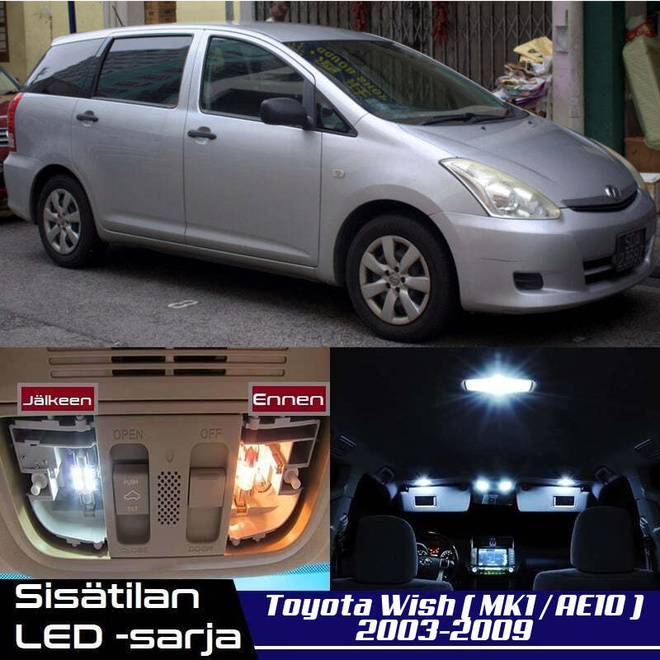 Toyota Wish (AE10) Sisätilan LED-sarja 7-osainen