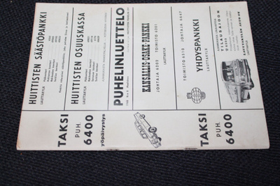 Puhelinluettelo Vammalan verkkoryhmä 1968