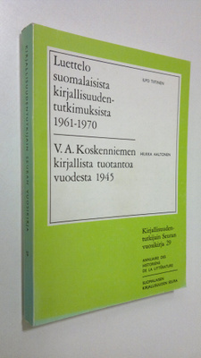 Kirjallisuudentutkijain seuran vuosikirja 29