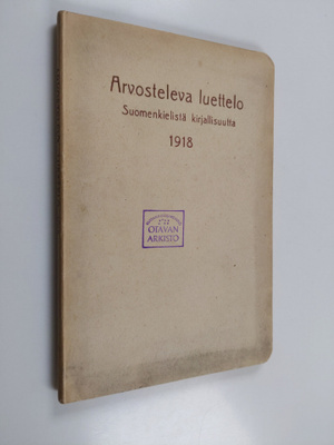 Arvosteleva luettelo suomenkielistä kirjallisuutta 1918