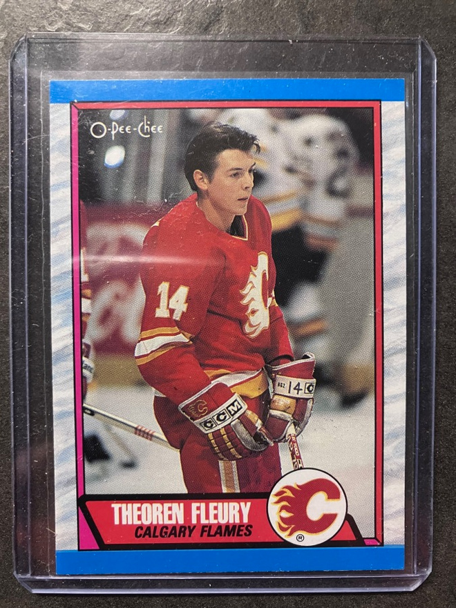 1989-90 O-Pee-Chee #232 Theo Fleury Flames Rookie Card RC