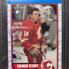 1989-90 O-Pee-Chee #232 Theo Fleury Flames Rookie Card RC - pikkukuva 1