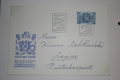 FDC kuori 6.12.1957 itsenäisyys 40v.