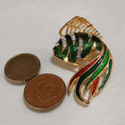Vintage Gold Plated emaloitu kala rintakoru rintaneula - pikkukuva 5