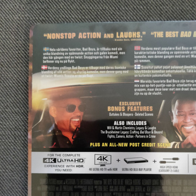 Bad boys:ride or die 4k ultra hd steelbook uusi