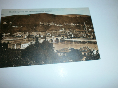 Heidelberg, näköala kaupunkiin + silta, p. 1910 Suomeen