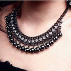 1715 .. Fashion Bib Choker Crystal Statement .. Kaulakoru - pikkukuva 1