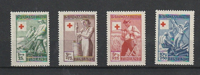 1946 Punaisen Ristin merkkisarja leimaamattomana **