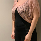 Käsinvirkattu vaaleanpunainen bolero M - pikkukuva 4
