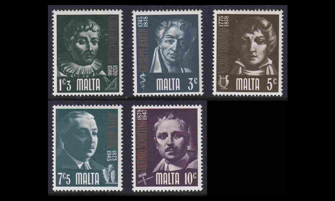 Malta 481-5 ** Merkkihenkilöitä (1974)