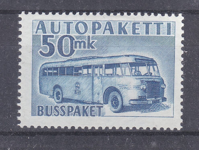 1958 50 mk autopakettimerkki postituoreena.