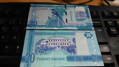 Gambia 20 dalasis 2015 P33 UNC