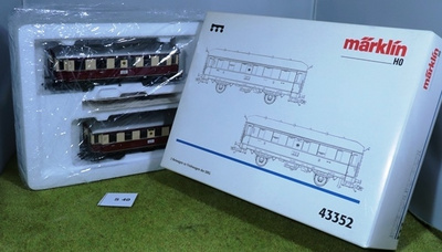 #S40 Märklin 43352 + sisävalot + laatikko, kiskobussivaunut