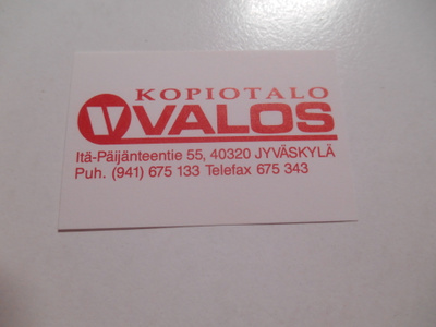 TT Etiketti Kopiotalo Valos Jyväskylä