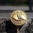Sotaaikainen Kullanvärinen Talkoomerkki 1944. Halkaisija - 1 - pikkukuva 1