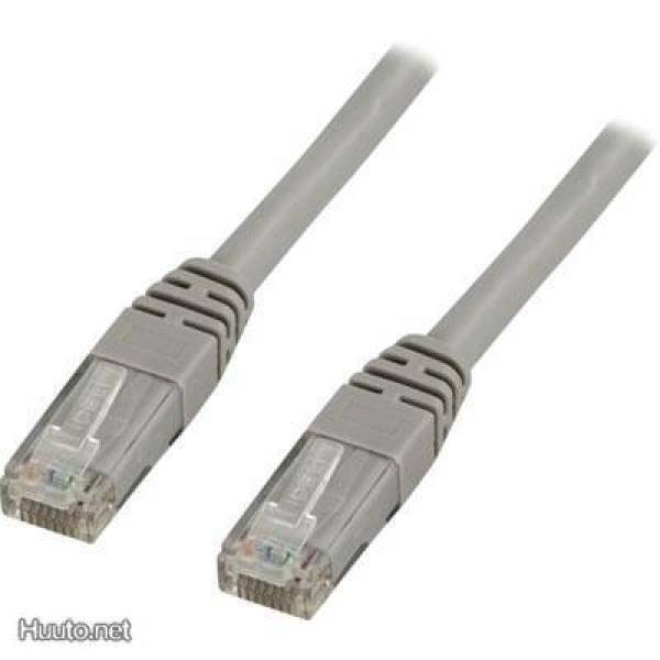 Verkkokaapeli UTP Cat5e, RJ45, 1Gbit/s, 3m, harmaa *UUSI*