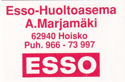 Hoisko. A. Marjamäki . ESSO - Huoltoasema , b552