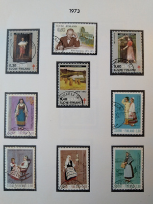 1973 Suomi postimerkki 9 kpl