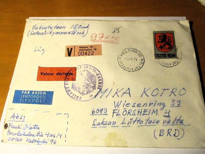 1976 Hki V lentopostikuori Saksaan