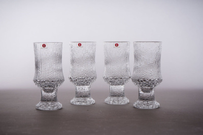 1013. 4kpl Iittala 'Ultima Thule' viinilasi. Tapio Wirkkala.