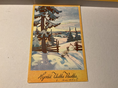 Postikortti Hyvää Uutta Vuotta! 1948