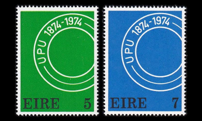 Irlanti 309-10 ** Maailmanpostiliitto 100v (1974)
