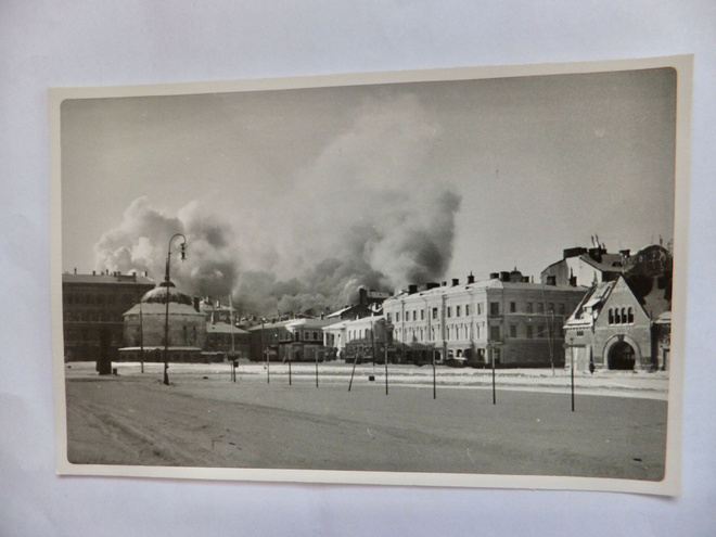 VANHA Postikortti Viipuri Palaa Talvisota 1940