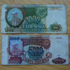 Venäjä Russia 1.000, 5.000  Ruplaa 1993 - pikkukuva 1