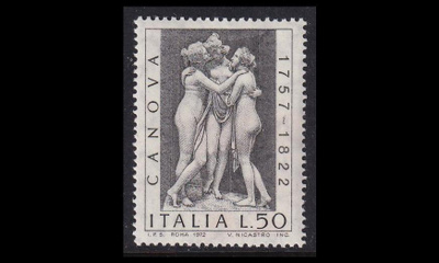 Italia 1376 ** Kuvanveistäjä Antonio Canova (1972)
