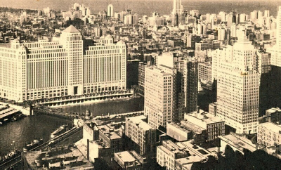 Vanha iso postikortti 1930-40 lukua, Chicago