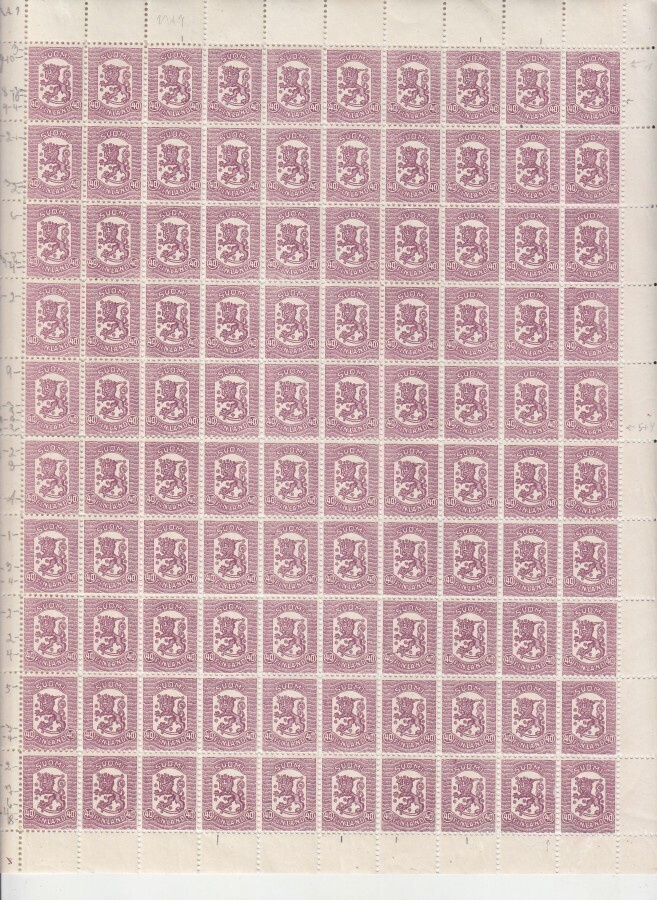 1918 Vaasalaiset 40p  myyntiarkki1