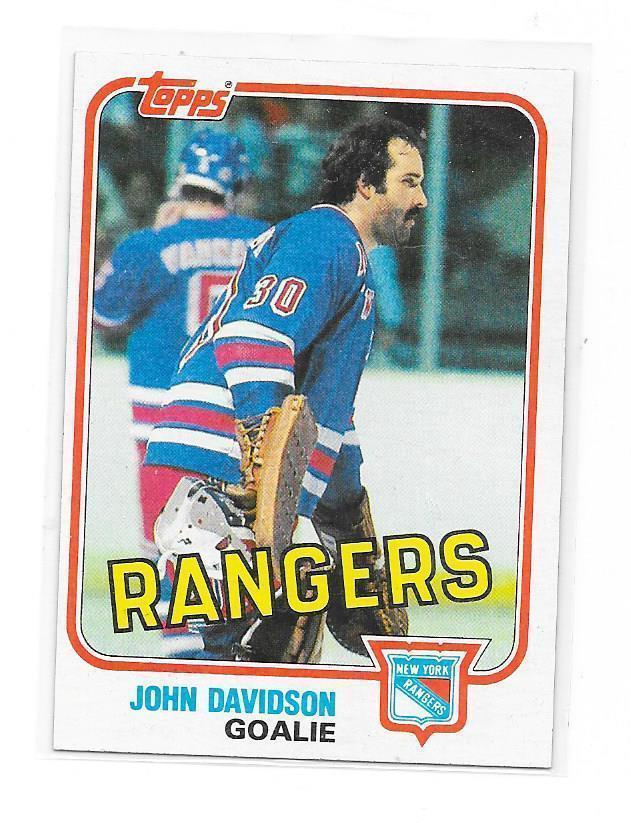 1981-82 Topps #95 John Davidson New York Rangers MV