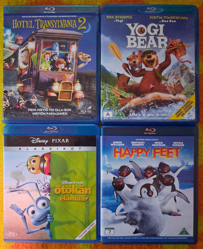 Blu-ray leffoja 6 kpl 13€