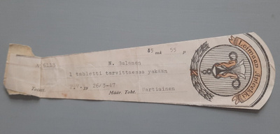 signatuuri Loimaan apteekki -47 malli II