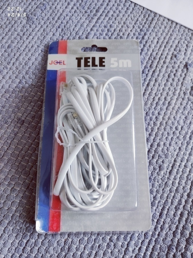 Puhelinkaapeli 5m, Telejatkojohto, RJ11-RJ11