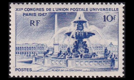 Ranska 781 ** UPU 10 Fr (1947)