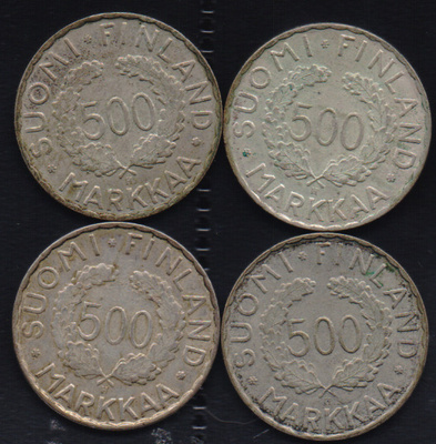 1952 500 markkaa 4kpl olympiaraha