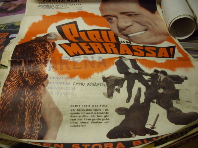 Vanha elokuvajuliste : Piru on merrassa ( Eddie Constantine)