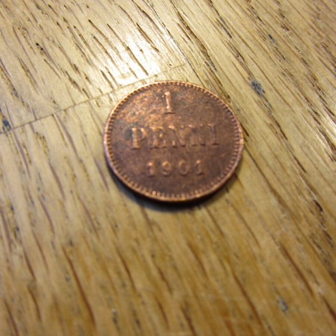 1 Penni 1901 mahd. kl 5 patinoitunut