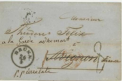 Itävalta 1860 kirje Ranskaan