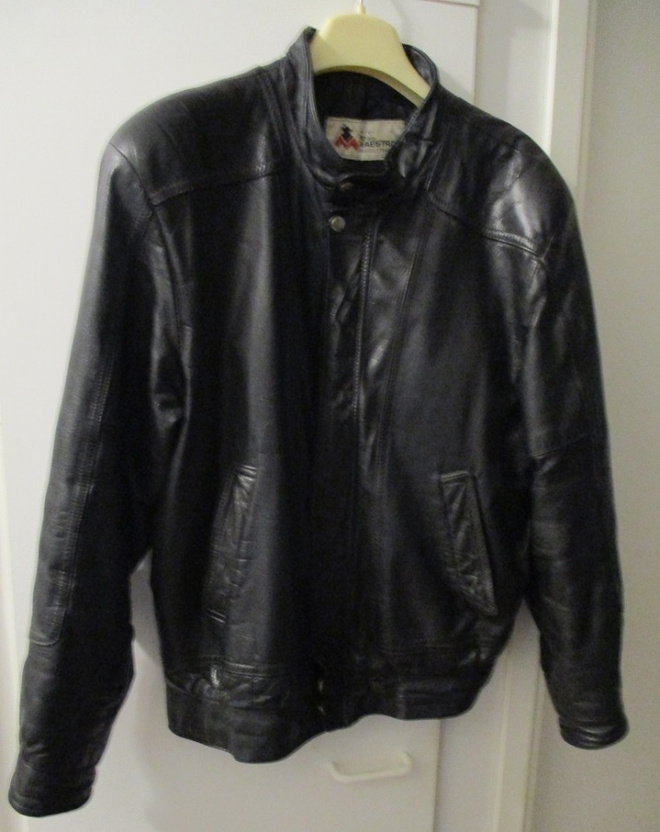 Miesten musta Nahkamaestro Finland nahkatakki koko M/50 -86