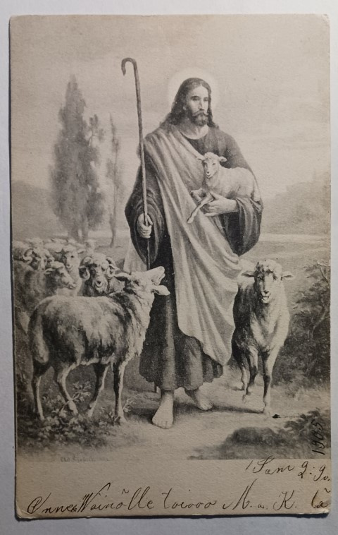 Jeesus ja lampaat, vanha mv pk, p. 1905