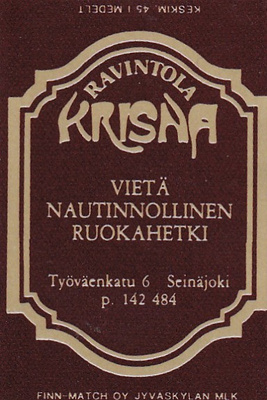 Seinäjoki, Ravintola Krisna   4/10