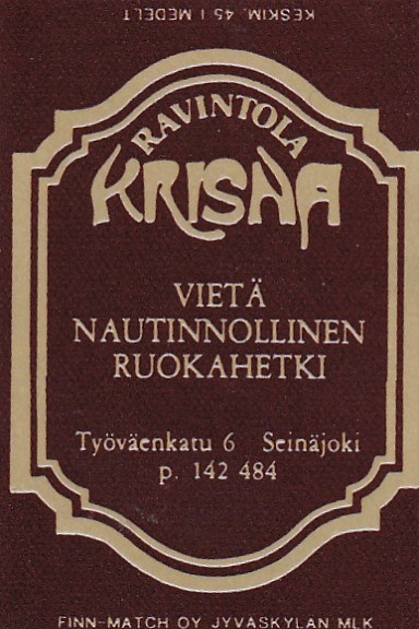 Seinäjoki, Ravintola Krisna   4/10