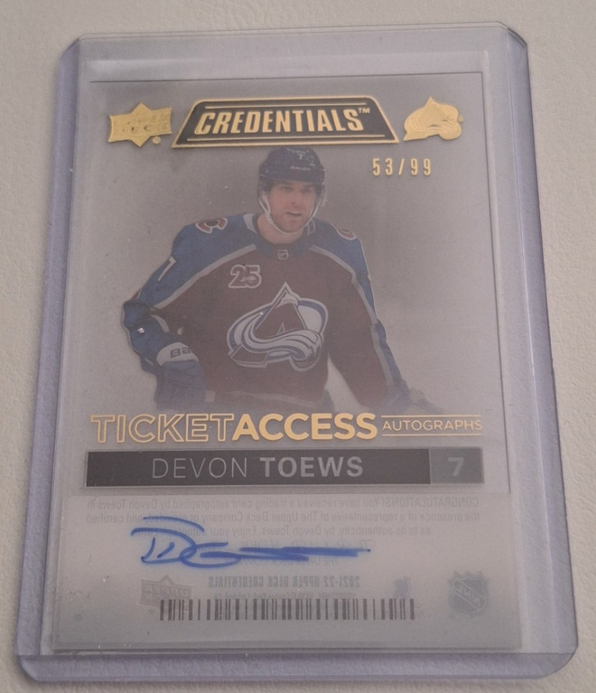 2021-22 Upper Deck Credentials Ticket Access Acetate Gold Au