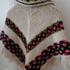 Retro / Vintage neulottu villa Poncho - koko S - pikkukuva 5