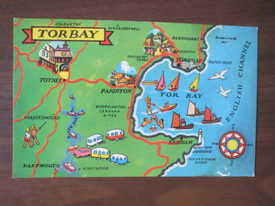 Torbay, England 1970-luku karttakortti