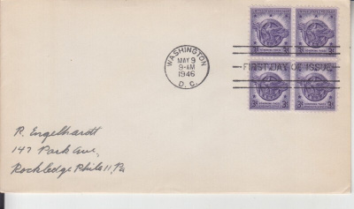 USA FDC 1946 nelilöllä